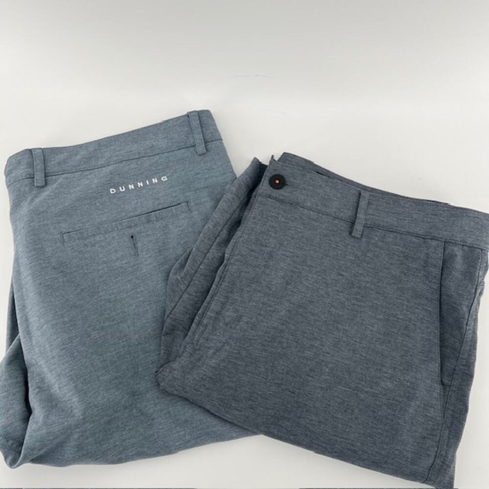 Dunning Everbest Golf Shorts Mens 38 Gray Blue Wicking Stretch Performance (2)